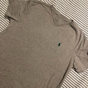 Ralph Lauren Polo Mens V-neck T Shirt Gray Size Medium Brand New!